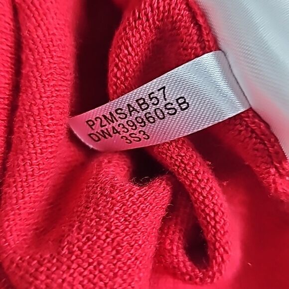 DKNY Red V Neck‎ Sequin Blouson Christmas Sweater NWT Large - Picture 9 of 9